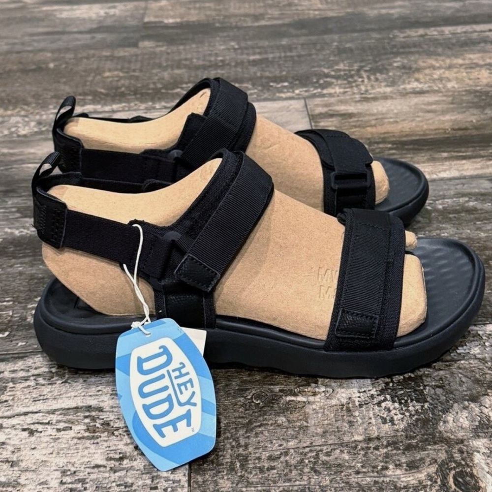 Hey Dude Carson Sandal Mens Size 12 Sport Mode Black Comfort